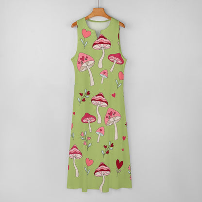 I Love Mushrooms Long Dress