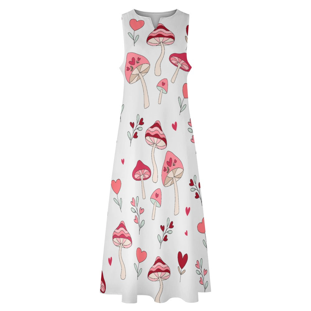 I Love Mushrooms Long Dress