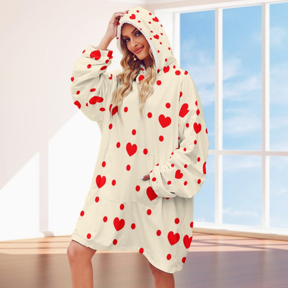 Polyester Hearts Extra Big Hoodie