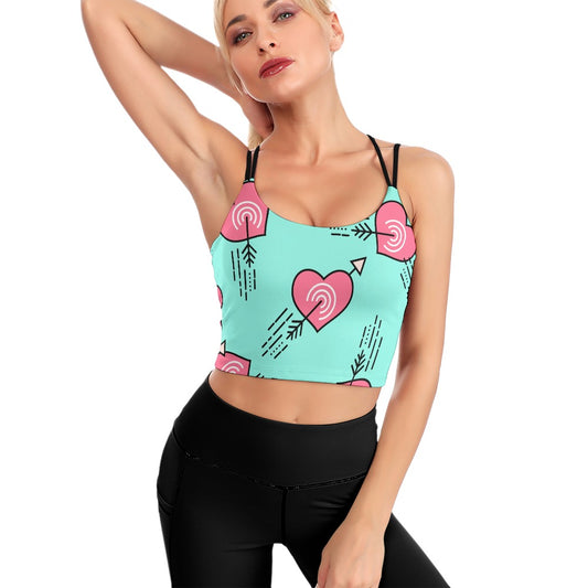 Crop Top Bullseye Heart Yoga Top