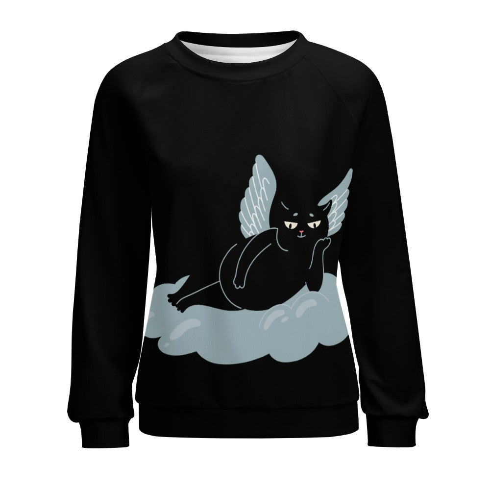 Angel Kitty Black Cat Sweater