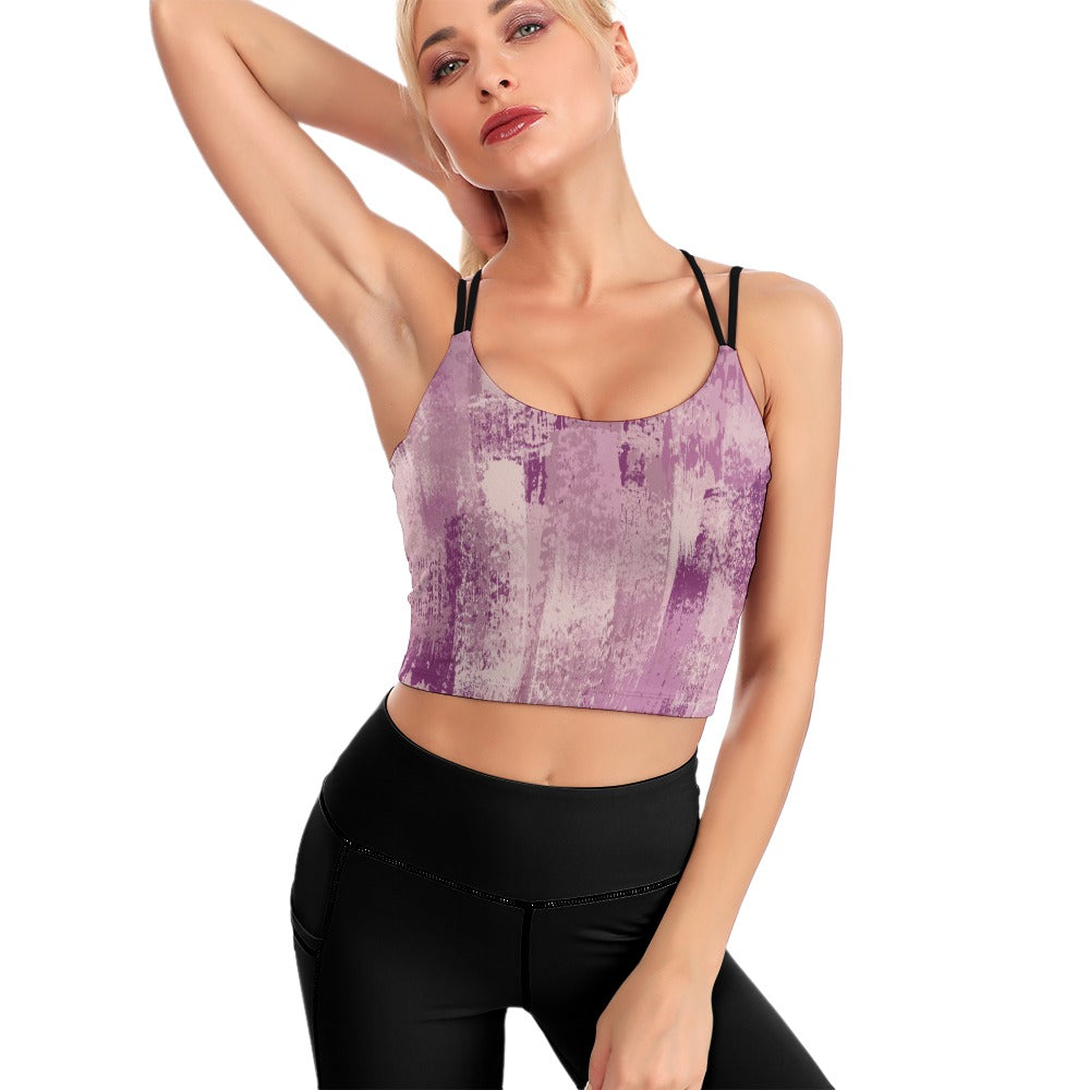 Crop Top Magenta Brush Yoga Top