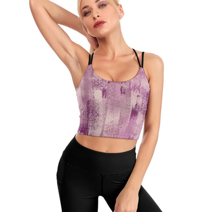 Crop Top Magenta Brush Yoga Top