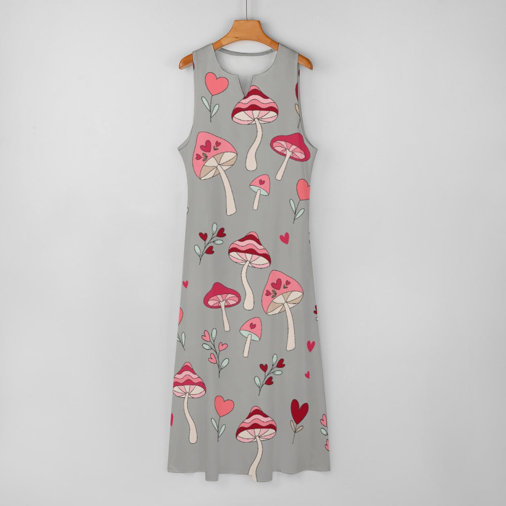 I Love Mushrooms Long Dress