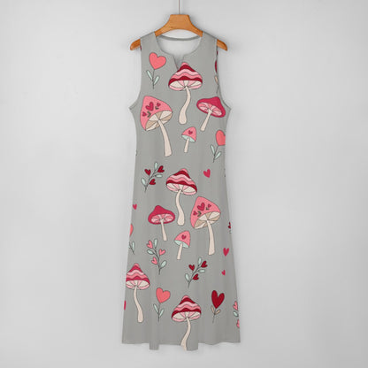 I Love Mushrooms Long Dress