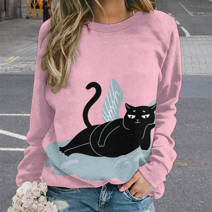 Angel Kitty Black Cat Sweater