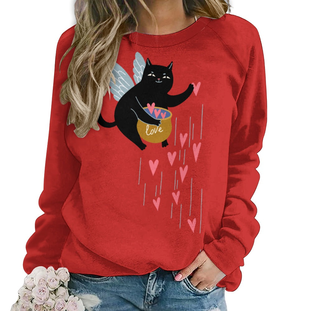 Angel Kitty Pot of Hearts Sweater