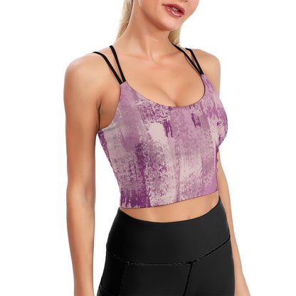 Crop Top Magenta Brush Yoga Top