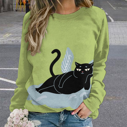 Angel Kitty Black Cat Sweater