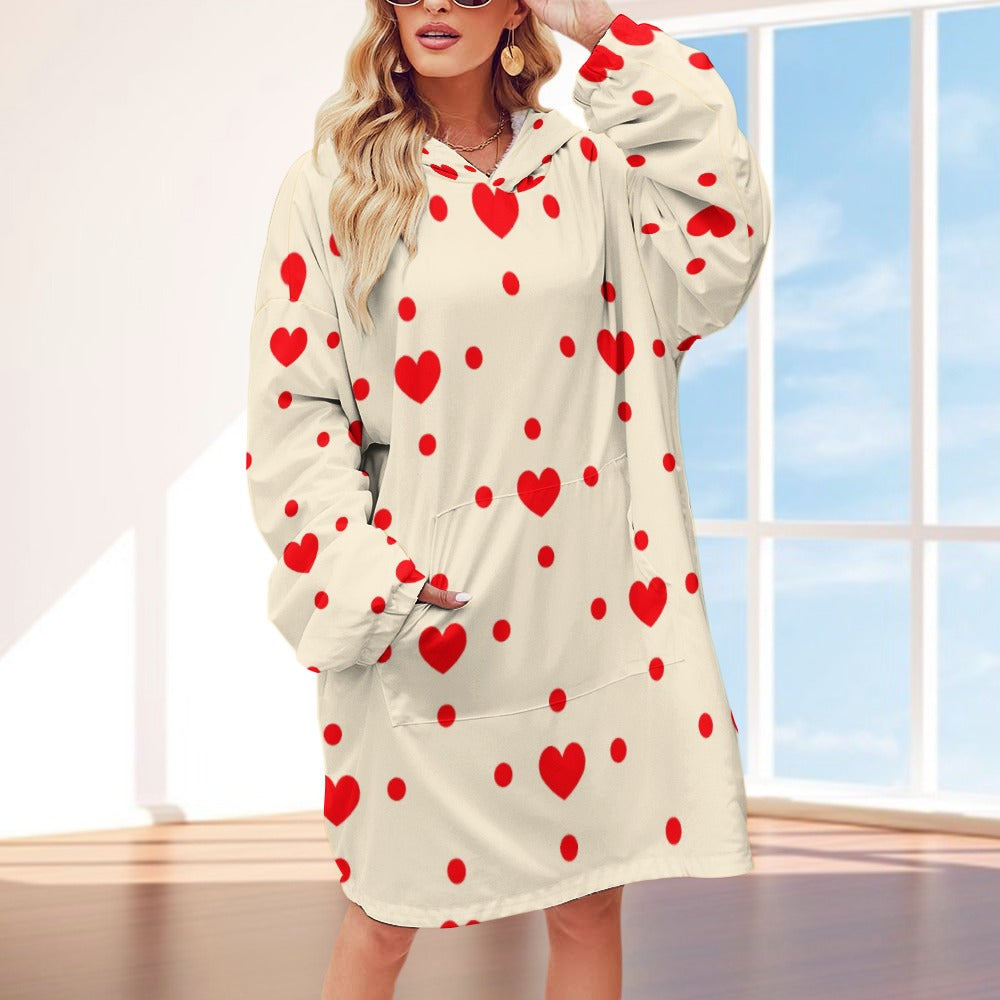 Polyester Hearts Extra Big Hoodie