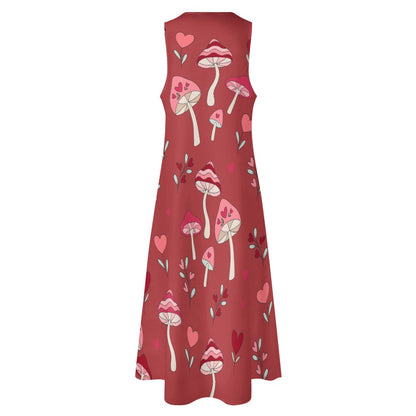 I Love Mushrooms Long Dress