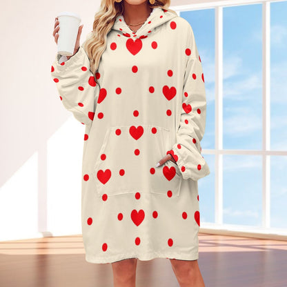 Polyester Hearts Extra Big Hoodie