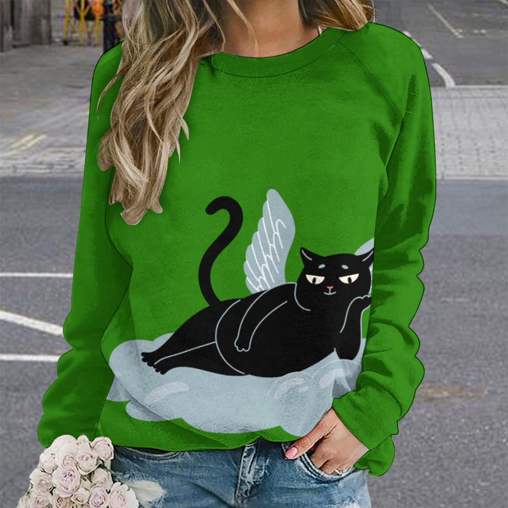 Angel Kitty Black Cat Sweater