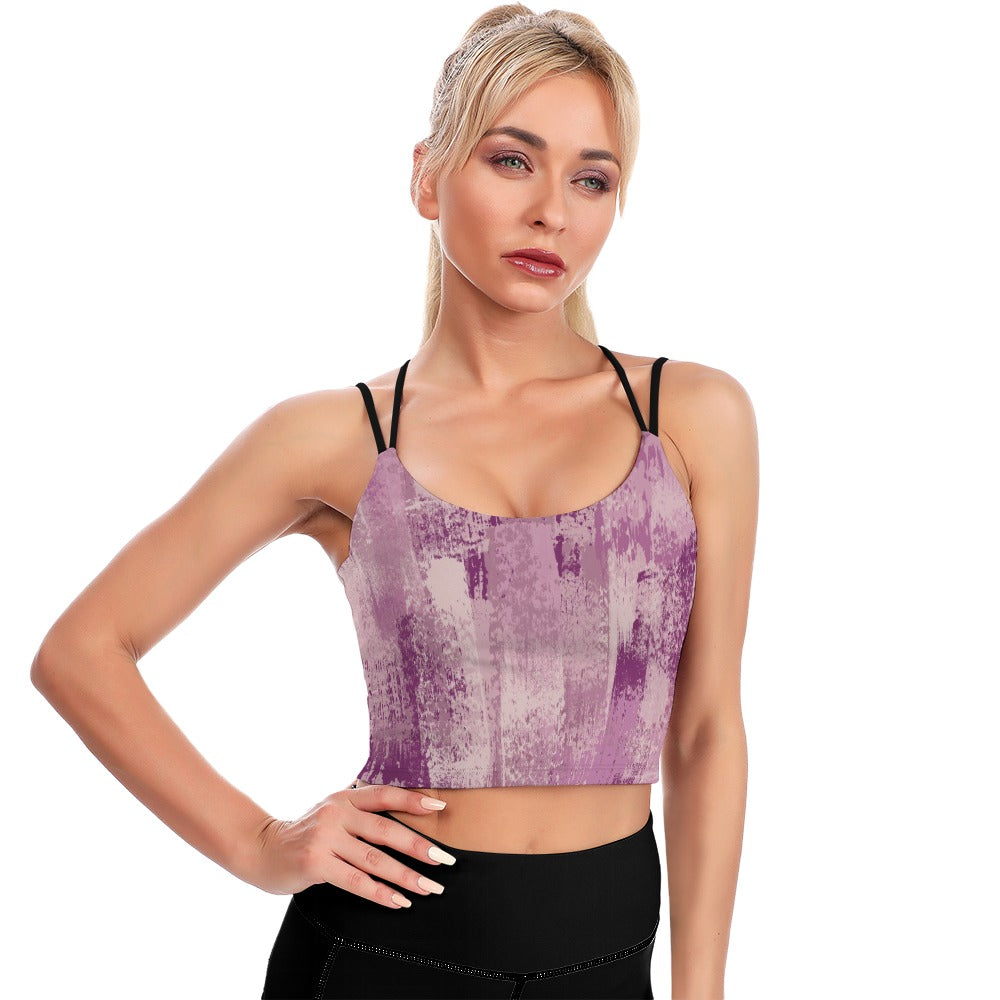 Crop Top Magenta Brush Yoga Top