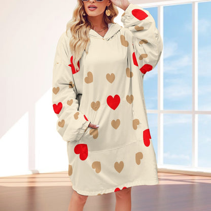 Polyester Hearts Extra Big Hoodie