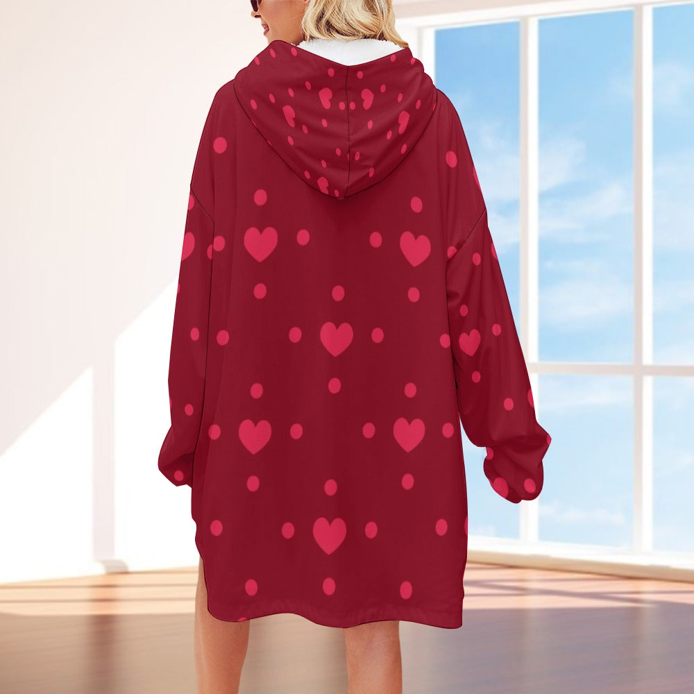 Polyester Hearts Extra Big Hoodie