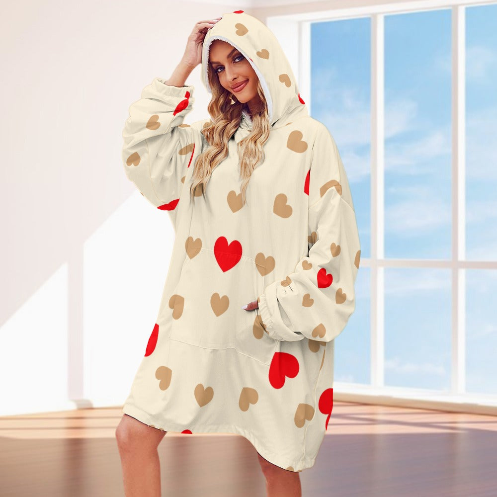 Polyester Hearts Extra Big Hoodie