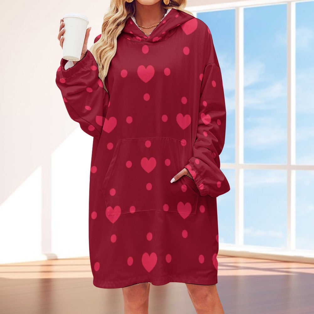 Polyester Hearts Extra Big Hoodie