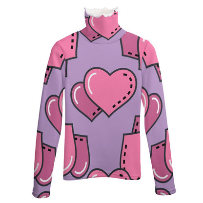 Lavender Heartthrob, Women's Long Sleeve Lapel Sweater