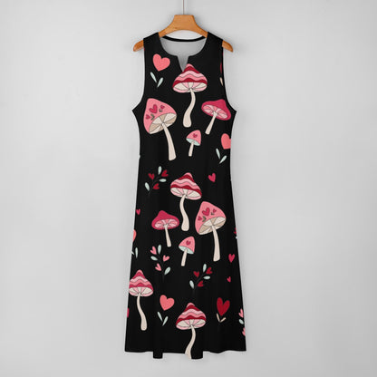 I Love Mushrooms Long Dress